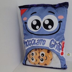 Blue Chocolate Chip Pillow with Cookie Design